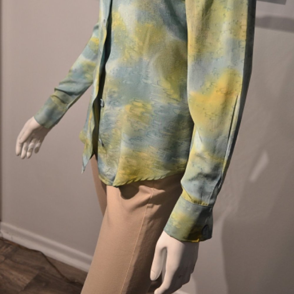 Nicole Lassman Vintage Tie Dye Silk Classic Shirt - Picture 3 of 8